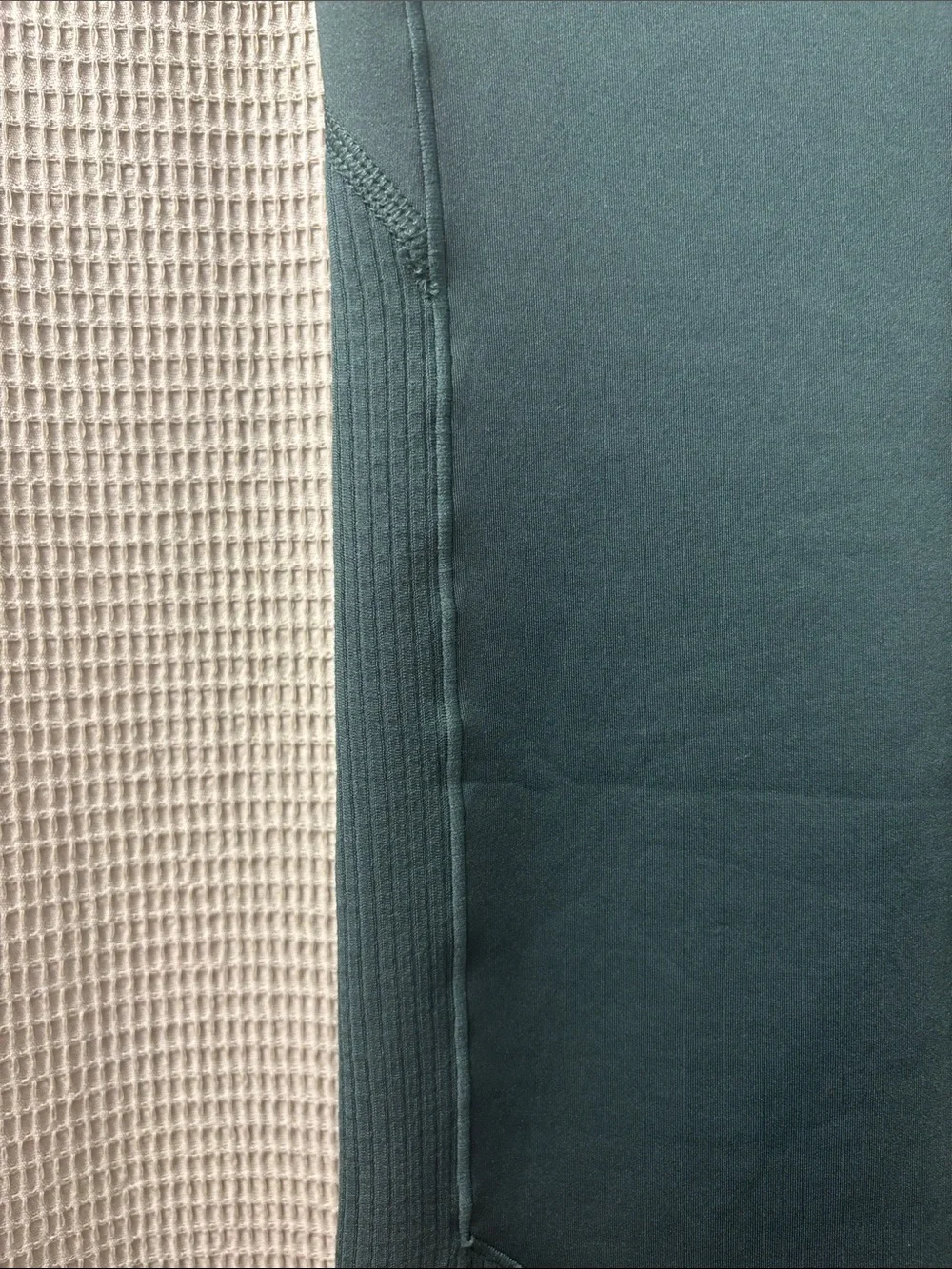 Nike Girls' Dark Teal Leggings with Light Green Waistband